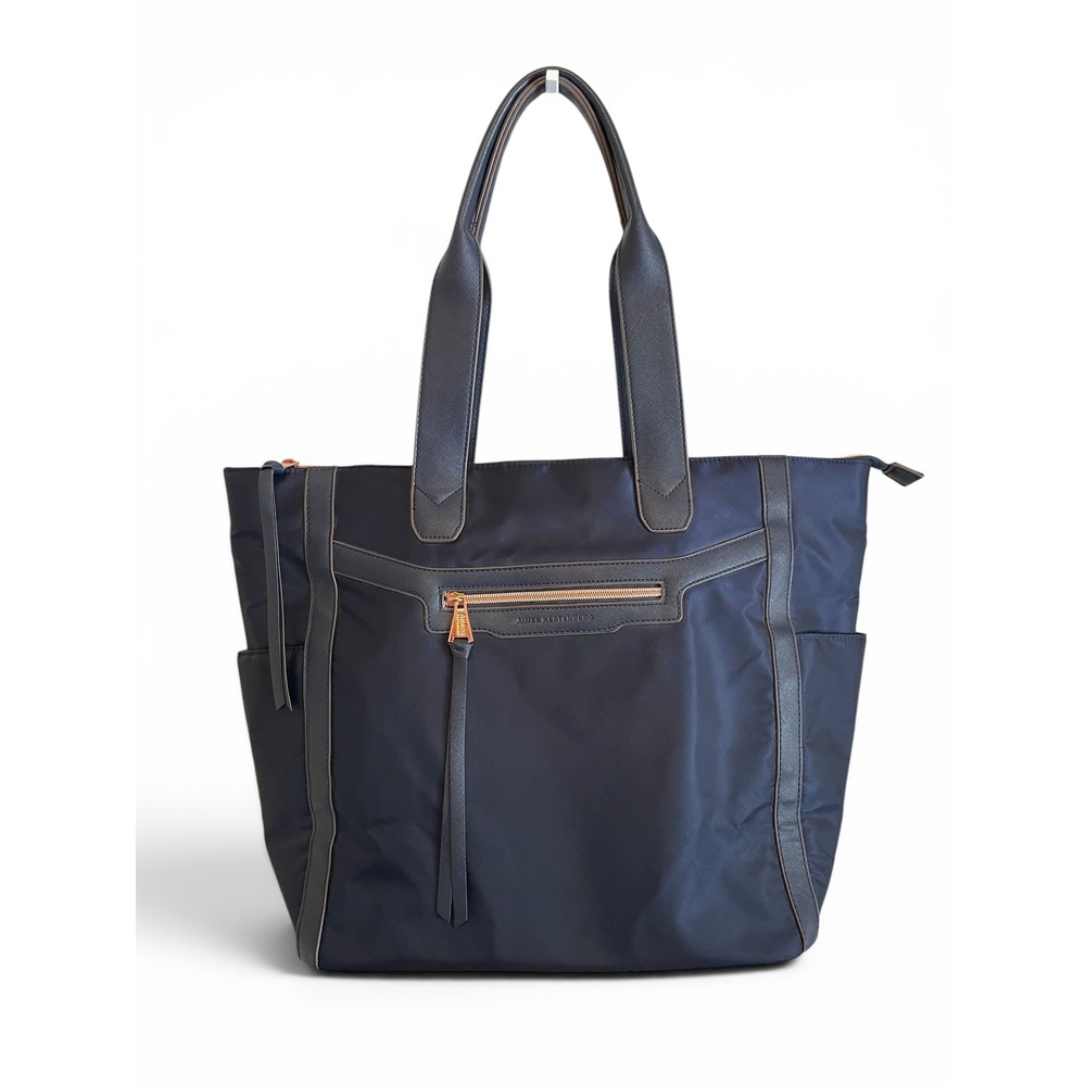 Aimee‎ Kestenberg Sicily Navy Nylon Travel Tote Shoulder Bag Rose Gold Hardware